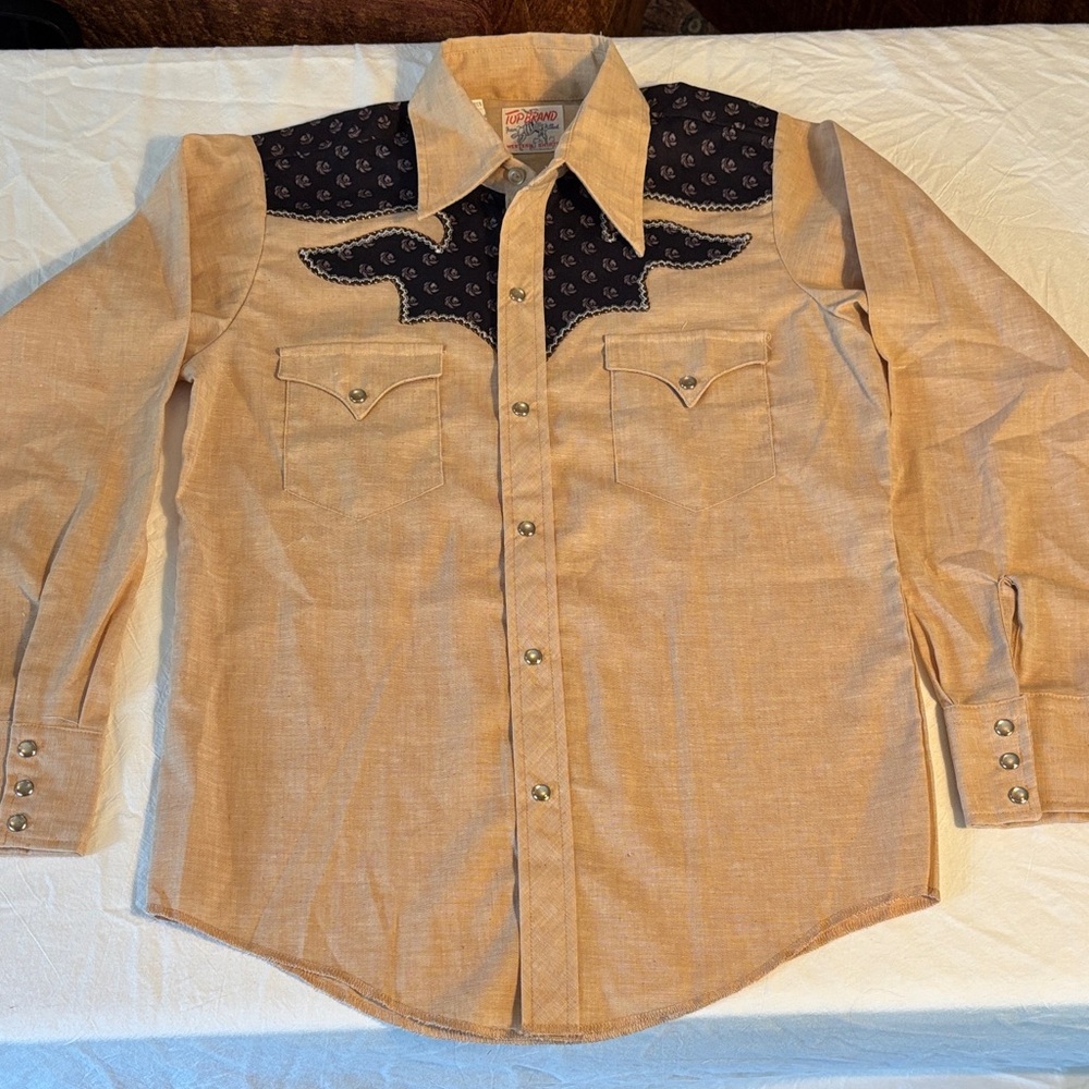 Men's Western Tan and Black Shirt